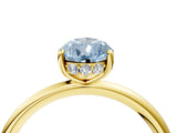 Yellow gold Fancy Blue Pear  Solitaire Diamond Ring with a Classic Band and Four-Prong Setting 5