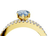 Yellow gold Fancy Blue Pear  Solitaire Diamond with Pave and Channel Set Band_61