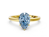 Yellow gold Fancy Blue Pear  Solitaire Engagement Ring with Cathedral Band and Four-Prong Setting_21