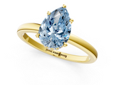 Yellow gold Fancy Blue Pear  Solitaire Engagement Ring with Cathedral Band and Four-Prong Setting_22