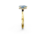 Yellow gold Fancy Blue Pear  Solitaire Engagement Ring with Cathedral Band and Four-Prong Setting_23