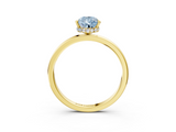 Yellow gold Fancy Blue Pear  Solitaire Engagement Ring with Cathedral Band and Four-Prong Setting_24