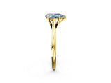 Yellow gold Fancy Blue Pear  Solitaire Engagement Ring with Four-Prong Setting and Classic Band 5