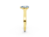 Yellow gold Fancy Blue Pear  Solitaire Engagement Ring with Four-Prong Setting and Tapered Band_5