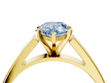 Yellow gold Fancy Blue Pear  Solitaire Engagement Ring with Four-Prong Setting and Tapered Band_7