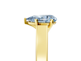 Yellow gold Fancy Blue Pear  Solitaire Engagement Ring with Four-Prong Setting and Tapered Band_8