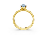 Yellow gold Fancy Blue Pear  Solitaire Engagement Ring with Scrollwork Band and Four-Prong Setting_119