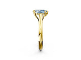 Yellow gold Fancy Blue Pear  Solitaire Engagement Ring with Six-Prong Setting and Classic Band 3