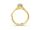 Yellow gold Fancy Blue Pear  Solitaire Engagement Ring with Six-Prong Setting and Classic Band 4