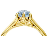 Yellow gold Fancy Blue Pear  Solitaire Engagement Ring with Six-Prong Setting and Classic Band 5