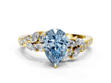 Yellow gold Fancy Blue Pear  Solitaire Marquise Twist Band with Six-Prong Setting_76
