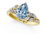 Yellow gold Fancy Blue Pear  Solitaire Marquise Twist Band with Six-Prong Setting_77