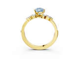 Yellow gold Fancy Blue Pear  Solitaire Marquise Twist Band with Six-Prong Setting_79