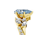 Yellow gold Fancy Blue Pear  Solitaire Marquise Twist Band with Six-Prong Setting_81