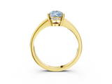 Yellow gold Fancy Blue Pear  Solitaire Pavé Band Prong Setting Ring_23