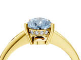 Yellow gold Fancy Blue Pear  Solitaire Pavé Band Prong Setting Ring_24