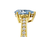 Yellow gold Fancy Blue Pear  Solitaire Pavé Band Prong Setting Ring_25