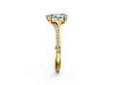Yellow gold Fancy Blue Pear  Solitaire Pavé Band with Four-Prong Setting_30