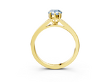 Yellow gold Fancy Blue Pear  Solitaire Pavé Band with Four-Prong Setting_31