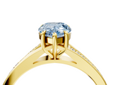 Yellow gold Fancy Blue Pear  Solitaire Pavé Band with Four-Prong Setting_32