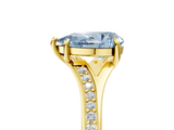 Yellow gold Fancy Blue Pear  Solitaire Pavé Band with Four-Prong Setting_33