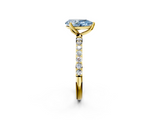 Yellow gold Fancy Blue Pear  Solitaire Pavé Diamond Engagement Ring with Four-Prong Setting_44