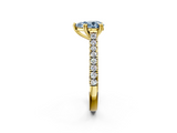 Yellow gold Fancy Blue Pear  Solitaire Pave Diamond Engagement Ring with Prong Setting_22