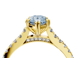 Yellow gold Fancy Blue Pear  Solitaire Pave Diamond Engagement Ring with Prong Setting_24