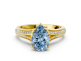 Yellow gold Fancy Blue Pear  Solitaire Pave Split Shank Engagement Ring with Six-Prong Setting_37