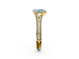 Yellow gold Fancy Blue Pear  Solitaire Pave Split Shank Engagement Ring with Six-Prong Setting_39