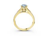 Yellow gold Fancy Blue Pear  Solitaire Pave Split Shank Engagement Ring with Six-Prong Setting_40