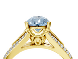 Yellow gold Fancy Blue Pear  Solitaire Pave Split Shank Engagement Ring with Six-Prong Setting_41