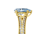 Yellow gold Fancy Blue Pear  Solitaire Pave Split Shank Engagement Ring with Six-Prong Setting_42