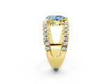 Yellow gold Fancy Blue Pear  Solitaire Split Shank Pave Diamond Ring_51