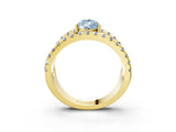 Yellow gold Fancy Blue Pear  Solitaire Split Shank Pave Diamond Ring_52