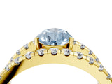 Yellow gold Fancy Blue Pear  Solitaire Split Shank Pave Diamond Ring_53
