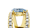 Yellow gold Fancy Blue Pear  Solitaire Split Shank Pave Diamond Ring_54