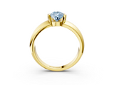 Yellow gold Fancy Blue Pear  Solitaire Tension Set Diamond Ring with Wide Band_40