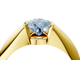 Yellow gold Fancy Blue Pear  Solitaire Tension Set Diamond Ring_24