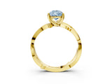 Yellow gold Fancy Blue Pear  Solitaire Twist Band with Pavé Accents and Four-Prong Setting_24