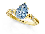 Yellow gold Fancy Blue Pear  Solitaire Twisted Band Prong Set Engagement Ring_62
