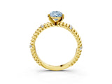 Yellow gold Fancy Blue Pear  Solitaire Twisted Band Prong Set Engagement Ring_64