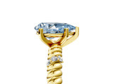 Yellow gold Fancy Blue Pear  Solitaire Twisted Band Prong Set Engagement Ring_66