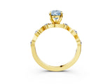 Yellow gold Fancy Blue Pear  Solitaire Twisted Band with Prong Setting 3