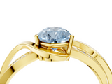 Yellow gold Fancy Blue Pear  Solitaire Twisted Band with Prong Setting_7