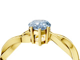 Yellow gold Fancy Blue Pear  Solitaire Twisted Pave Diamond Ring with Four-Prong Setting_16