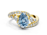Yellow gold Fancy Blue Pear  Solitaire with Pavé Twist Band and Four-Prong Setting_54