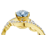 Yellow gold Fancy Blue Pear  Solitaire with Pavé Twist Band and Four-Prong Setting_58