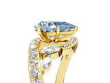 Yellow gold Fancy Blue Pear  Solitaire with Pavé Twist Band and Four-Prong Setting_59