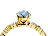 Yellow gold Fancy Blue Pear  Solitaire with Side Stones on a Pavé Band and Four-Prong Setting_27